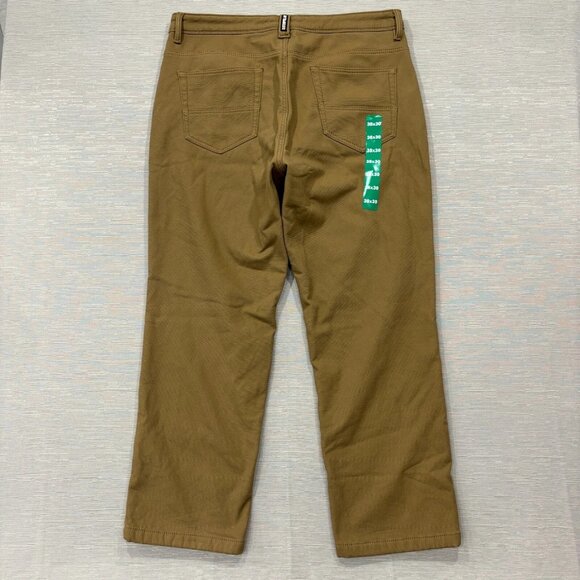 CAT Caterpillar Work Pants Mens 38 x 30 Brown Canvas Fleece Lined Insulated - Picture 3 of 12